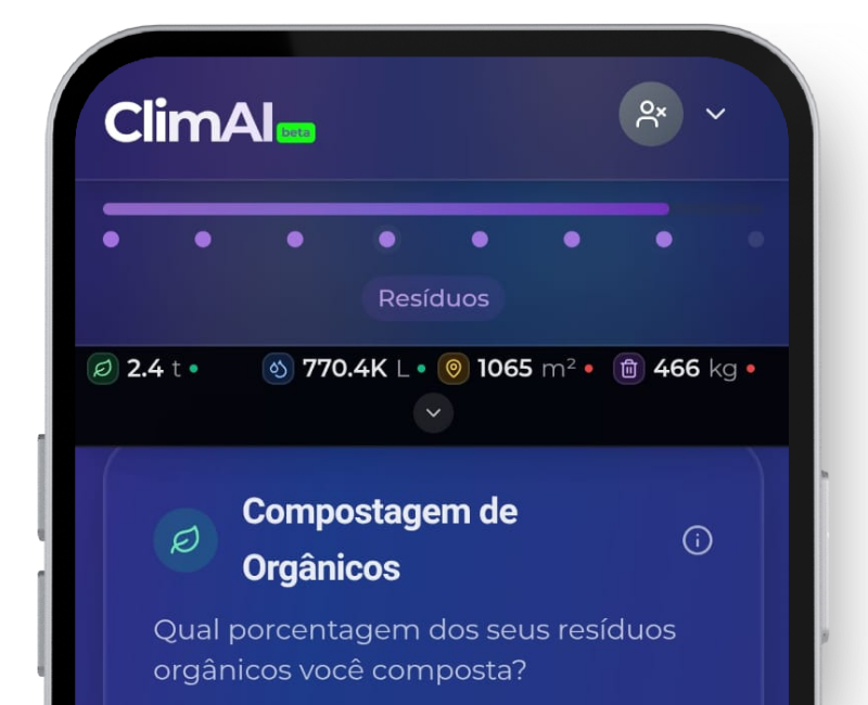 ClimAI: calculadora de pegada de carbono, calculadora de pegada hídrica, calculadora climática